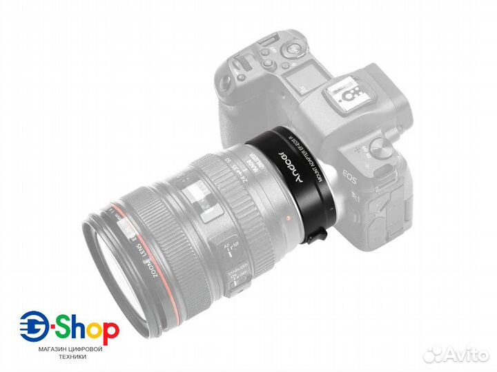 Адаптер для Canon с оптики EF на тушку EOS R (чип)