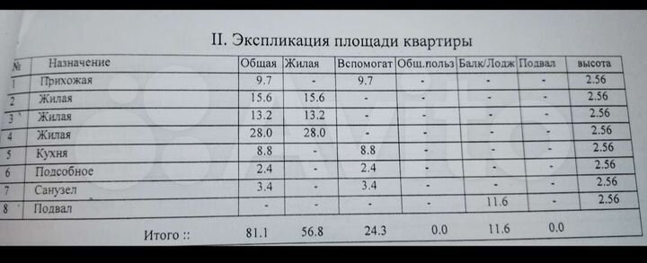 3-к. квартира, 81 м², 1/3 эт.