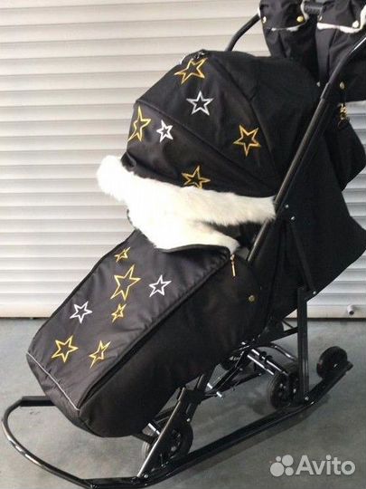 Санки коляска pikate звёзды