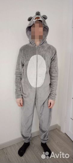 Плюшевый комбинезон мужской Мишка р.М
