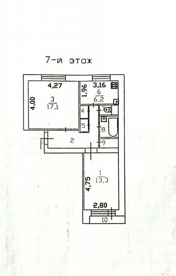 2-к. квартира, 51 м², 7/10 эт.