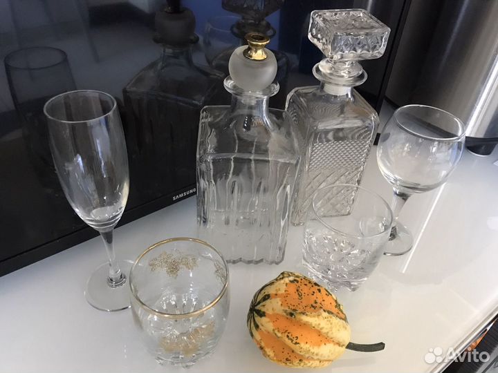 Стаканы/фужеры/бокалы стекло/хруст.набор/зик тарел