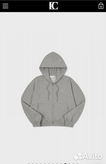 Новая серая толстовка худи Low Classic (с биркой)