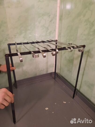 Шампуры8шт+Подставка2шт(вместо мангала) Комплект