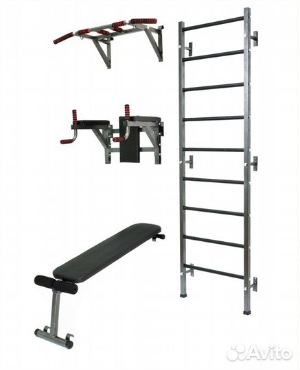Шведская стенка, турник, брусья, скамья