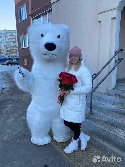 Костюм ростовой куклы белый медведь 2 m