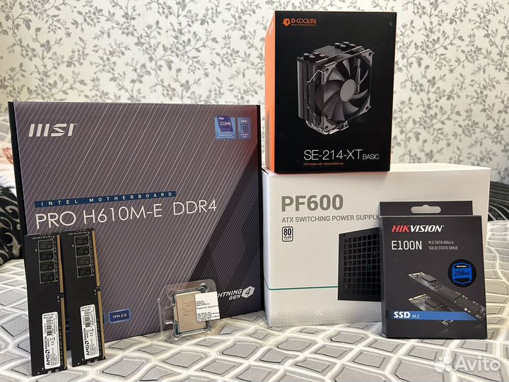 Комплект i5 12400f/h610/ddr4 16gb/куллер/m2 256
