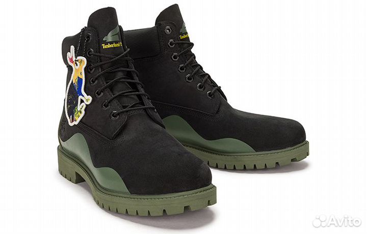 Timberland Heritage 6 Inch Waterproof Boot 'Black Nubuck With Green' (39,5)