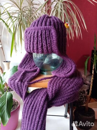 Шапка ушанка, шарф