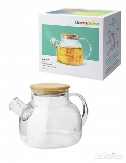 Чайник-бочонок,стеклянный