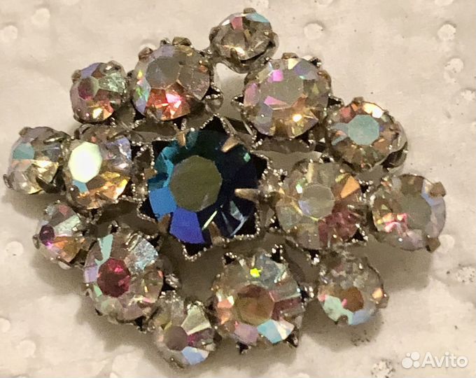 Броши Аврора Бореалис винтаж Чехословакия Леденец