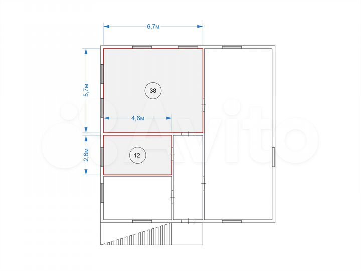 Отапливаемое помещение, 50 м²