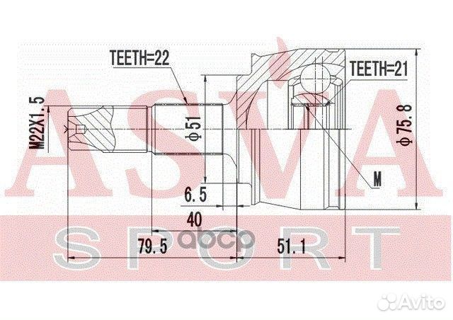 Шрус внешний перед прав/лев opcd asva