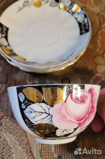 Чайное трио фарфор СССР лфз