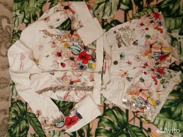 Джинсовый костюм девочке 9-12лет