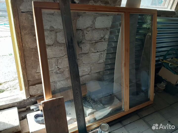 Деревянное окно со стеклопакетом бу 150/129