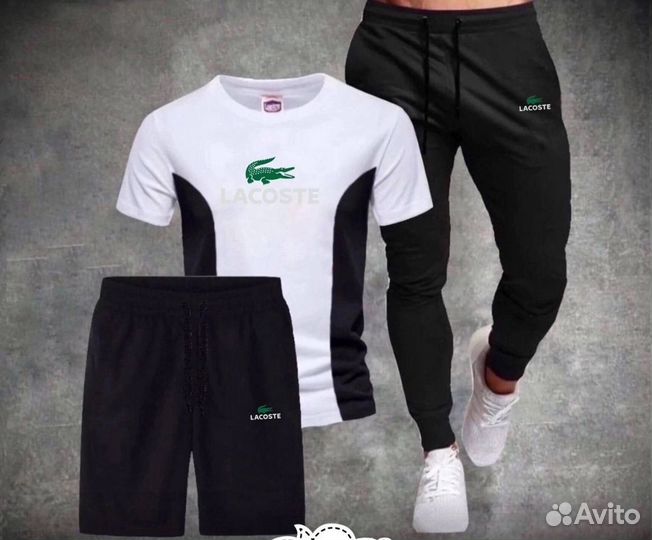 Летний спортивный костюм тройка Lacoste