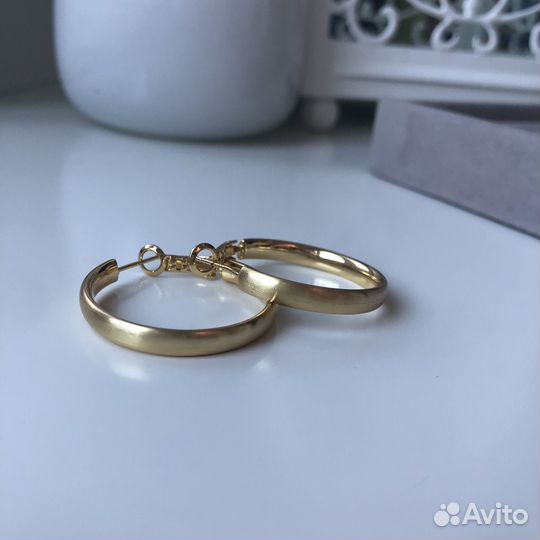 Серьги кольца конго матовые BVE 113