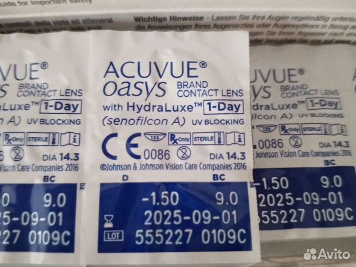 Линзы acuvue oasys with hydraluxe -1,5