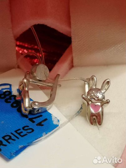 Детские серьги серебро