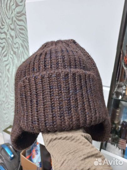 Ушанка мужская новая вязаная