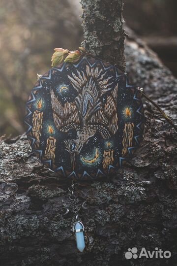 Панно дерево Поток бесконечности, пирография