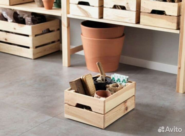 Деревянные ящики икеа кнагглиг