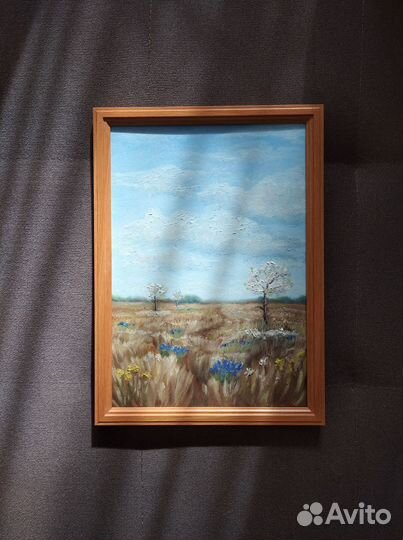 Картина маслом Облака Весна