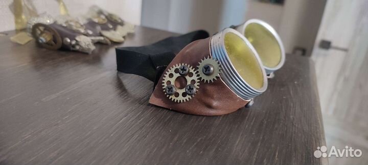 Очки гоглы и ошейник стимпанк