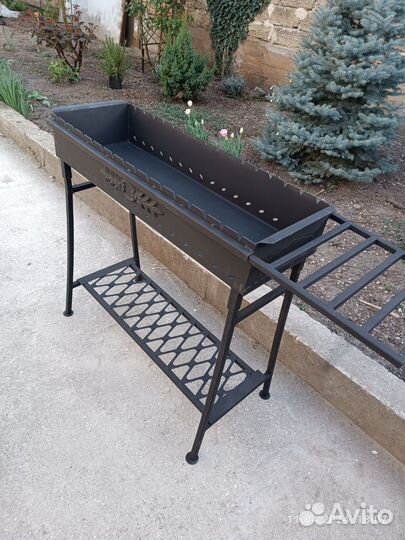 Мангал 3мм с полкой высокий,усиленная жаровня