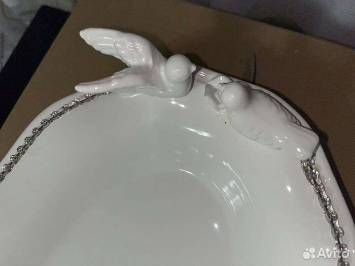 Овальное блюдо 40см Lenardi Голубь и голубка