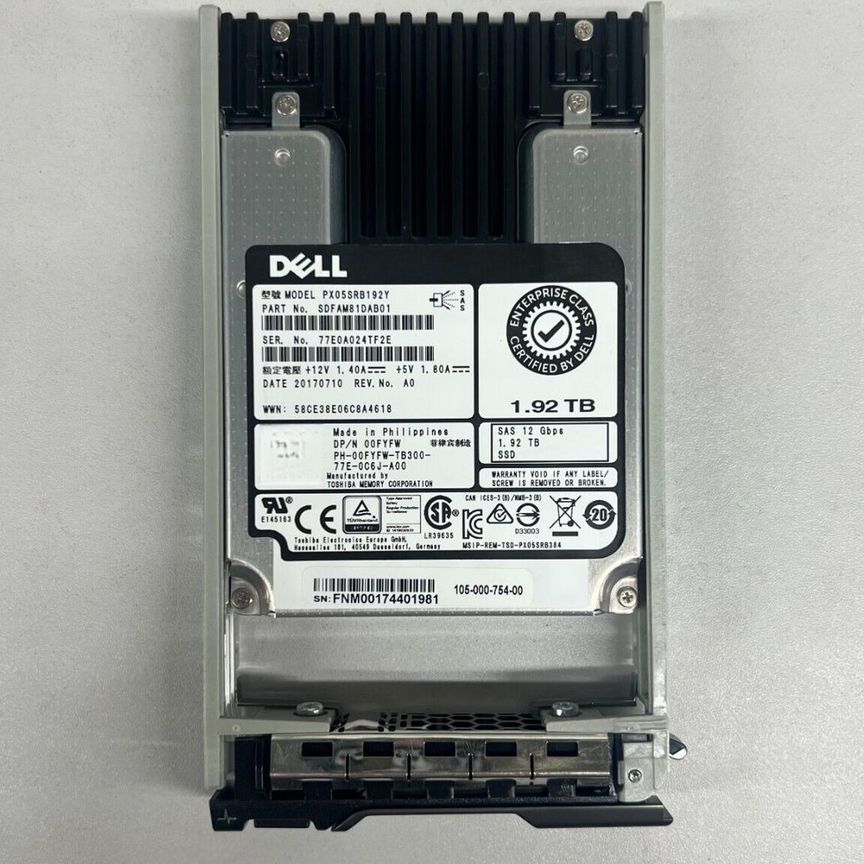 [0FYFW] Dell Toshiba Px05srb192y 1.92tb 0fyfw