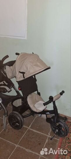 Детский трехколесный велосипед коляска