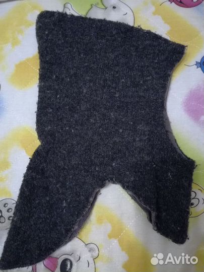 Детская шапка шлем из Мерино шерсти 1-3 лет