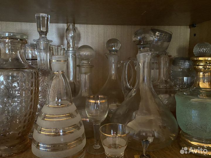Графины СССР хрусталь карамельное стекло