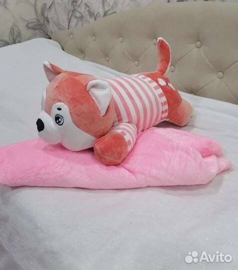 Новая Игрушка Хаски+плед