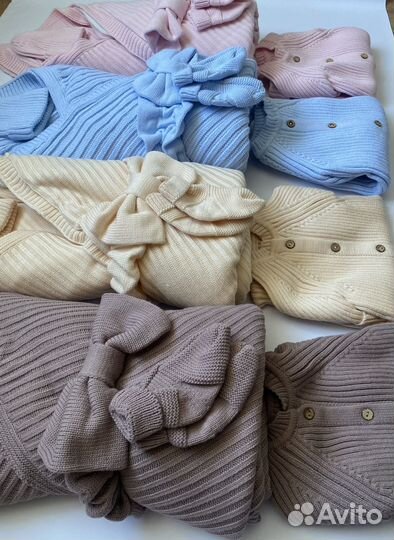 Вязаные комплекты на выписку новые