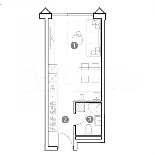 Апартаменты-студия, 28 м², 17/29 эт.