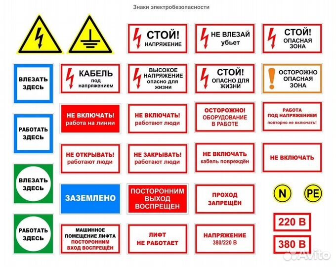 Знаки безопасности таблички/наклейки