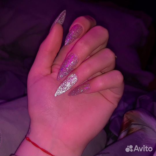 Маникюр с наращиванием ногтей