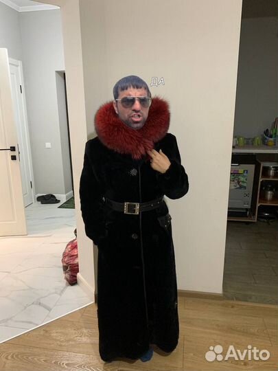 Шуба мутон чернобурка