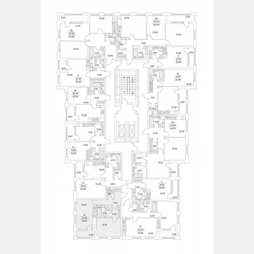 1-к. квартира, 45,2 м², 9/13 эт.