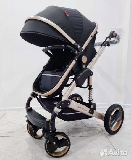 Коляска 3в1 трансформер Новая (чёрный)