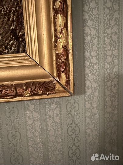 Картина охотники на привале из гобелена и цветы