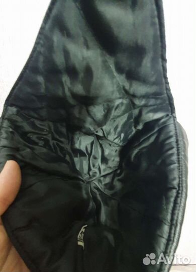 Шапка кожаная утеплённая