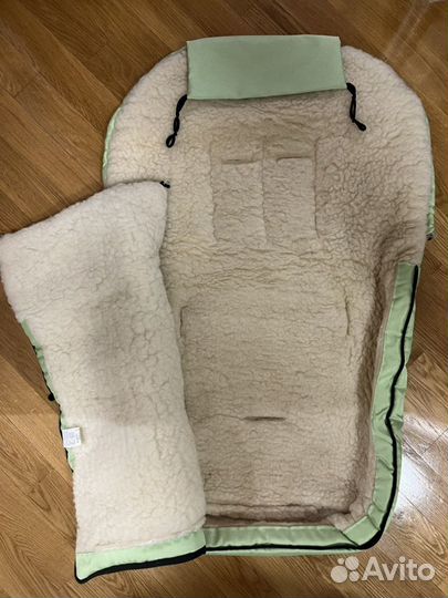 Зимний конверт в коляску на овчине womar