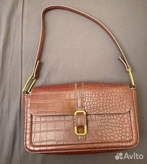 Сумка багет mango бордовая