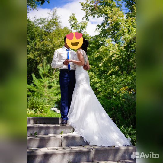 Свадебное платье 42 44 бу