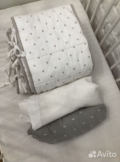 Кроватка, матрас, бортики, простынки IKEA