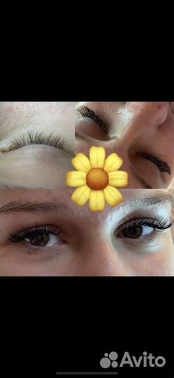 Наращивание ресниц, оформление бровей